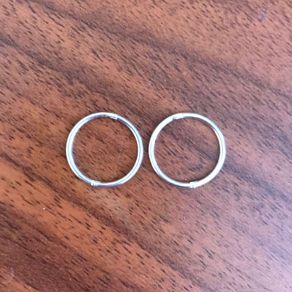 14 mm hinged hoop earrings .925 sterling silver